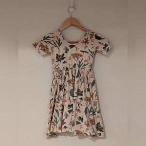 Kids Floral Print Cream Dress